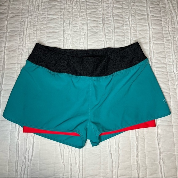 2/$30 MPG Athletic Shorts Teal, Grey with Pink Biker Short SZ M - Picture 3 of 11